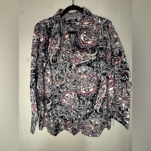 Chaps Women’s  Multicolor Paisley Button Down Shirt